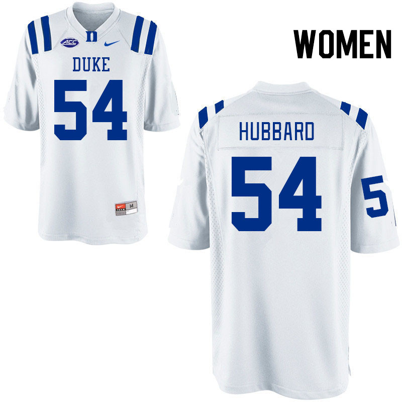Women #54 Ethan Hubbard Duke Blue Devils College Football Jerseys Stitched Sale-White - Click Image to Close